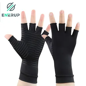 Enerup-guantes de cobre personalizados para alivio del dolor, sin dedos, para terapia antiartritis