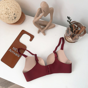 Venta al por mayor Japonés Inglés Carta Suave Transpirable Invisible Mujeres Acolchado Una Pieza Sin Costuras Inalámbrico Laser Cut Bra Mix - Product Image 5