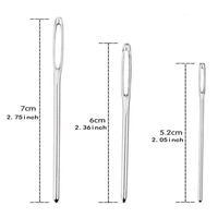 Juego de 9 Agujas de Ojo Grande para Manualidades, Agujas de Acero Inoxidable para Bordado, Punto de Cruz, Tejido, Costura, Ganchillo