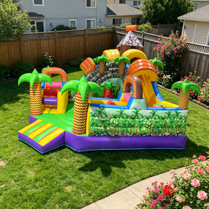 Château gonflable commercial en PVC sur le thème de la jungle tropicale, pour enfants, capacité 500 kg, installation facile, 10-15 personnes - Product Image 2