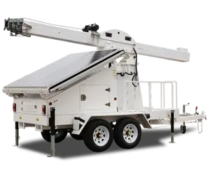 60ft 18M cao mast năng lượng mặt trời Powered Máy phát điện năng lượng mặt trời Trailer cho đèn