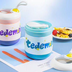 TedeMei-taza de sopa aislada para bebé, 301-500Ml, diseño de dibujos animados para niños, cuenco para almacenamiento de comidas, contenedor de alimentos portátil - Product Image 2