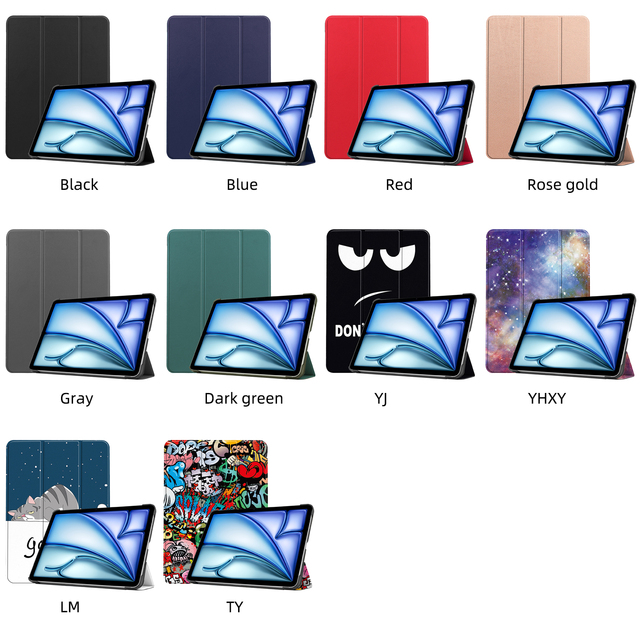 Business Leather PU Book Flip Tablet Cover for iPad Air 13 M3 2025 Foldable Stand case for iPad Air 13 2024 Wake/Sleep
