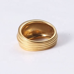Layers Stainless Steel Luxury 18K Gold Plated Women Fashion <strong>Antique</strong> <strong>Signet</strong> Index <strong>Ring</strong> - Product Image 3