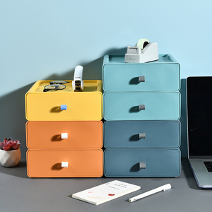 2021 NEW Colorful Stackable Plastic Drawer Type Desktop Storage Box Drawer Home Organizer Office Makeup Jewelry Storage Box