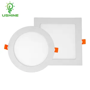 Luz de painel sem moldura LED comercial embutida Ushine Garantia de Qualidade para teto interno quadrado 3 6 9 12 15 18 24 W