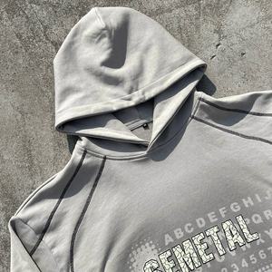 Sudadera con Capucha de Algodón de 500 Gsm, Impresión Serigráfica, Logotipo Personalizado, Bordado, Sudadera con Capucha Holgada, Hombros Caídos, Diseño Exclusivo, Fabricantes - Product Image 2