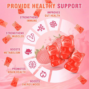 Gomitas de Colágeno OEM ODM con Biotina y Ácido Pantoténico, Promueven la Salud Cerebral, Sabor Fresa, Suplementos Herbales Naturales - Product Image 4