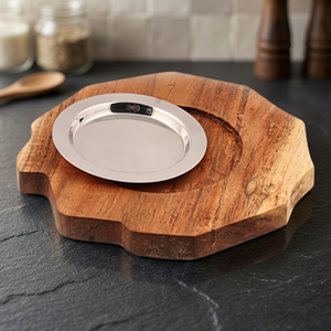 Plateau de service en bois d'acacia, finition huilée naturelle, passe au lave-vaisselle, pour la cuisine, la salle à manger, la table basse, design polyvalent, MOQ - Product Image 3