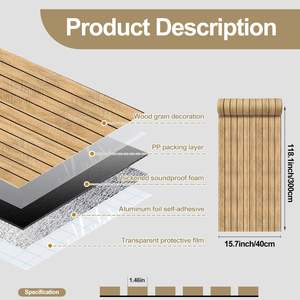 Carta da Parati 3D Marrone Effetto Legno a Doghe, Pannelli Murali Adesivi in PVC, 40cmx300cm, per Hotel - Product Image 3