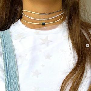 <span class=keywords><strong>Collana</strong></span> <span class=keywords><strong>girocollo</strong></span> placcata oro con ciondolo estivo con catena da Tennis arcobaleno bianco Cz con gioielli <span class=keywords><strong>collana</strong></span> a maglia piccola verde blu nero rosso - Product Image 3