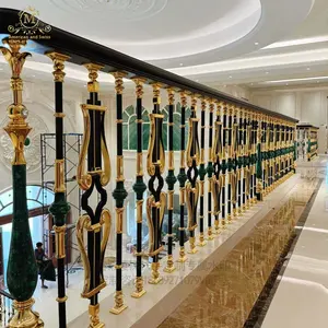 אלומניום אור בסגנון יוקרתי מעקה מעקה עם עיצוב מסתובב מעוקל עבור וילה - Product Image 5