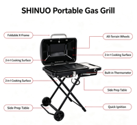 Barbecue portable en acier de style coréen moderne avec sécurité anti-flamme pour le camping et les barbecues en plein air