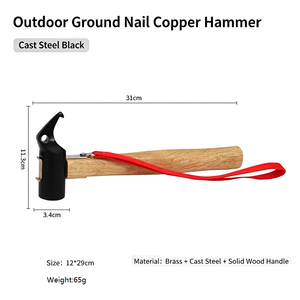 เหล็กเสียบเต็นท์สแตนเลส Tiger Shark Hammer ขนาด 250 มม. สำหรับตั้งแคมป์กลางแจ้ง พร้อมค้อนตอก  เครื่องมือ DIY - Product Image 3