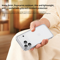 Coque de téléphone en métal mat avec protection intégrale de l'appareil photo pour iPhone 18 Pro Max, compatible également avec iPhone 17, 16, 15 Pro Max LZ264
