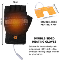 Gants chauffants pour femmes Gants chauds pour ordinateur portable Chauffe-mains électriques Demi-mains Gants chauffants