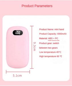 OEM ODM ขายส่ง เครื่องทำความร้อนมือแบบพกพา แสดงอุณหภูมิ ชาร์จผ่าน USB ได้ พาวเวอร์แบงค์ขนาดเล็ก ชาร์จเร็ว - Product Image 5