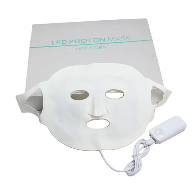 미용 제품 진동 페이셜 마사지 실리콘 led 빛 마스크 피부 관리를위한 전기 led 얼굴 마스크