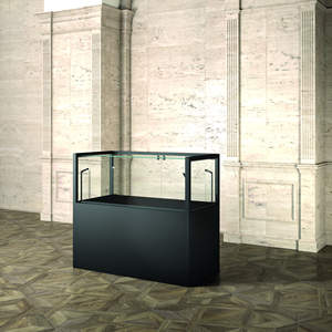 Vitrine de musée en fer 120x60x105cm, comptoir de vente avec éclairage LED et présentoir - Product Image 1