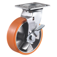VIMA roulettes lisses et robustes roues OEM ODM 4 5 6 8 pouces PU frein en aluminium roulettes industrielles roue pour le transport de chariot