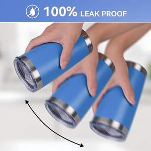 Gobelet isotherme de 20 oz avec couvercle, en acier inoxydable à double paroi, isolé sous vide, revêtement poudré, tasse de voyage pour garder les boissons au frais - Product Image 5