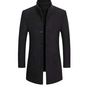 Vente chaude de laine automne et manteau d'hiver long pour hommes <span class=keywords><strong>Trench</strong></span> épaissi - Product Image 1