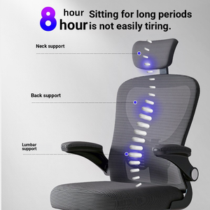 Chaise de bureau ergonomique en maille - Confortable pour une utilisation prolongée, idéale pour la maison, les dortoirs d'étudiants et les salles d'étude, avec mécanisme de levage - Product Image 4