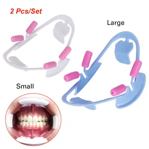 2件/套牙科口腔颊部牵开器口腔内开口器硅胶护具大小尺寸牙科实验室正畸工具