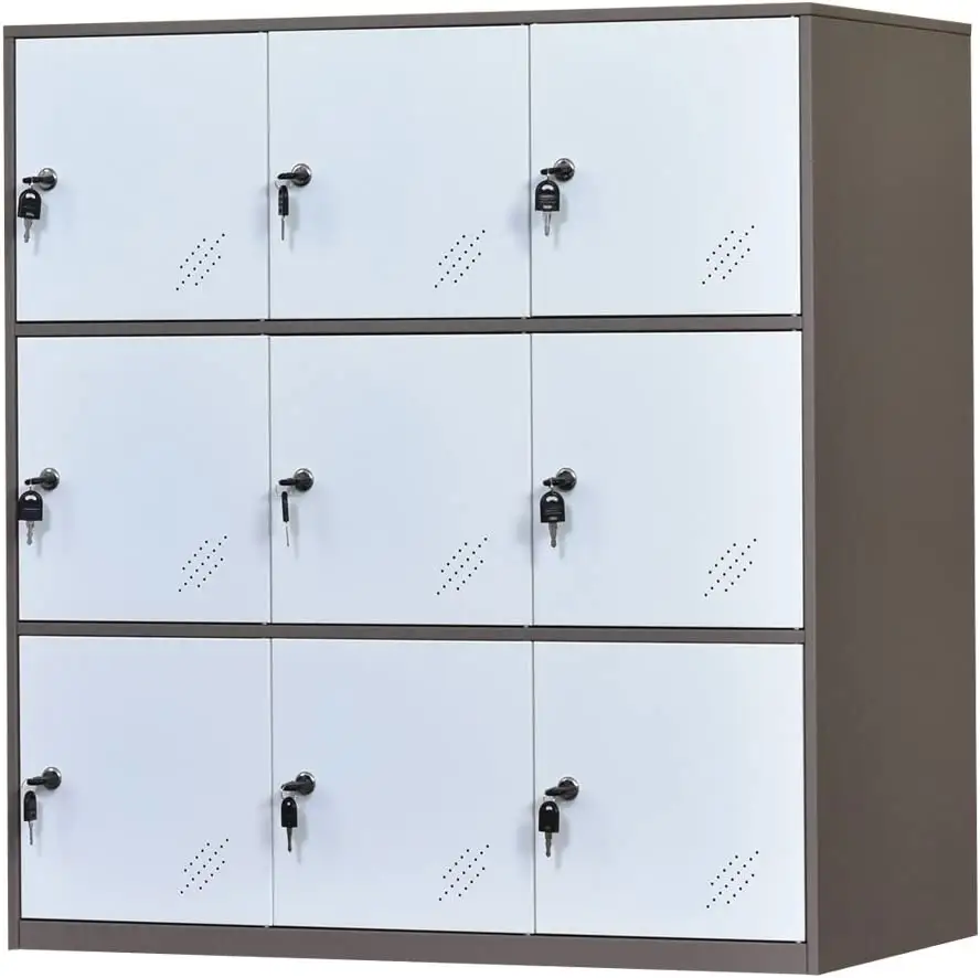 Fechadura de armário moderno de metal, venda superior, 9 porta, aço, móveis, guarda-roupa, móveis para casa, armário personalizado