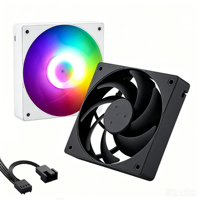 Ventilateur de refroidissement pour boîtier d'ordinateur QiuzAim High RPM RGB 120 mm 4 broches PWM thermostaté, pales standard pour châssis de PC de bureau/refroidisseur de processeur