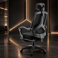 Chaise de bureau confortable, chaise de bureau ergonomique avec support lombaire, chaise de bureau pivotante inclinable et réglable en hauteur