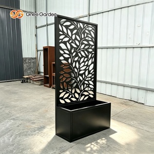Jardinera moderna de metal Gnee Garden con diseño de hojas, maceta para exteriores para plantar en el jardín. - Product Image 2