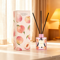 Diffuseur de parfum à bâtonnets en fibre jaune pour la maison, parfum pêche, huile essentielle, désodorisant d'air, parfum longue durée