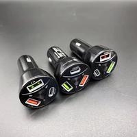 Chargeur de téléphone portable double USB monté sur voiture Type C Charge rapide PD20W QC3.0 Charge rapide Chargeur de téléphone portable pratique