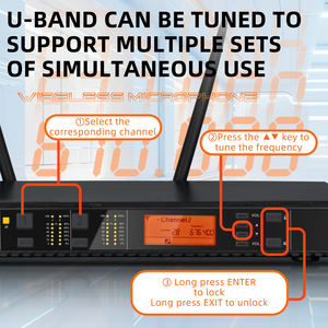 Micrófono Inalámbrico UHF Profesional DR28, Dinámico, Cardioide, Metálico, de Mano, con Cancelación de Ruido y Diseño Ligero, a Bajo Precio - Product Image 4