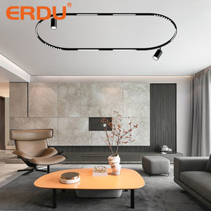 <span class=keywords><strong>Rail</strong></span> de lumière LED <span class=keywords><strong>magnétique</strong></span> intelligent noir ERDU, forme ronde, boîtier en aluminium, éclairage intérieur - Product Image 3