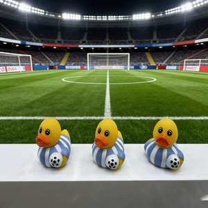Eco-Friendly Plastic Football-Shaped Duck <b>Bath</b> for Children's Squeaky Toy Car Decoration Sports-Themed Gift - Product Image 3