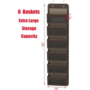 Organizador de Almacenamiento para Puerta con 6 Bolsillos, Tela Marrón, para Productos de Bebé - Product Image 2