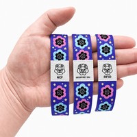 Pulsera Elástica de Tela Inteligente con Etiqueta Tejida NFC RFID Personalizada OEM ODM con Logotipo para Pago sin Efectivo VIP en Conciertos