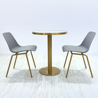 Ensemble de table et chaises de salle à manger rondes en métal de luxe moderne pour restaurant, hôtel, école et hôpital, personnalisable, écologique et durable