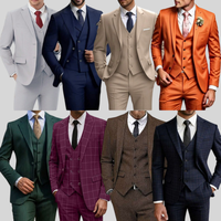 Costumes élégants pour hommes - Ensemble décontracté 3 pièces - Costume formel à double boutonnage multicolores