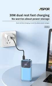 33 Wát sạc nhanh ngân hàng điện với 10000mAh/37Wh công suất được xây dựng trong Cáp Anker nguồn điện LED hiển thị cho các thiết bị di động - Product Image 5