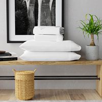 Linge de lit en pur coton 300TC 100% de haute qualité drap plat ultra doux avec sac Opp