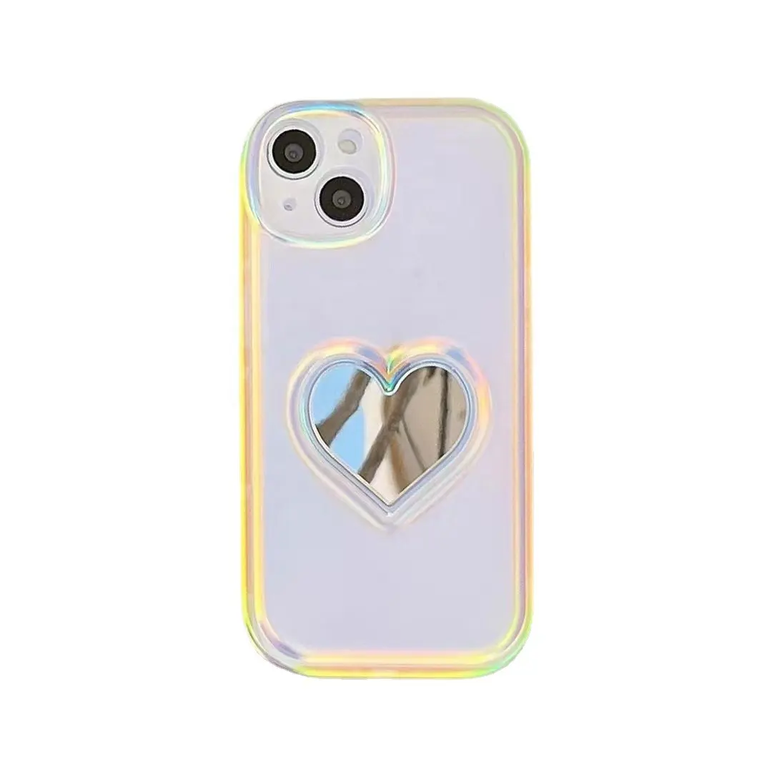 Instagram cuscino Laser cuore specchio custodia morbida per iPhone 14 serie di copertura del telefono cellulare antiurto