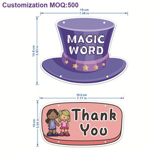 Póster Educativo para Niños de Jardín de Infancia con Diseño Creativo Personalizado de Fábrica, Tarjetas de <span class=keywords><strong>Palabras</strong></span> <span class=keywords><strong>Mágicas</strong></span> y Etiqueta, para la Puerta de la Sala de Clases - Product Image 1