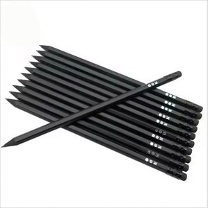 Personnalisé sur mesure en bois noir de 7,5 pouces # 2 crayons standard Hb pour le bureau, l'école et la maison avec gomme promotionnelle en cadeau - Product Image 1