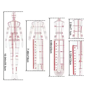 5個ファッション描画テンプレートデザインセット縫製服測定曲線定規DIY洋裁縫製ツール