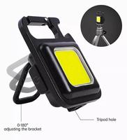 Senter Mini Portabel 4 Mode Cahaya Isi Ulang dengan Pembuka Botol, Basis Magnet, dan Penyangga Lipat