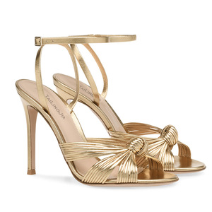 Tacones de Aguja Elegantes de PU con Diseño Floral Metálico Dorado, para Fiestas de Gala, Eventos Formales y Vestidos Glamurosos, OEM ODM - Product Image 1