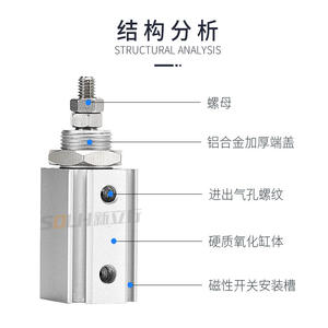 กระบอกลมเข็มแบบสองทางขนาดเล็ก รุ่น CDJP2B-CDJP2T6/10/15/16-5/10/15 พร้อมโครงสร้างลูกสูบแบบกะทัดรัด - Product Image 4